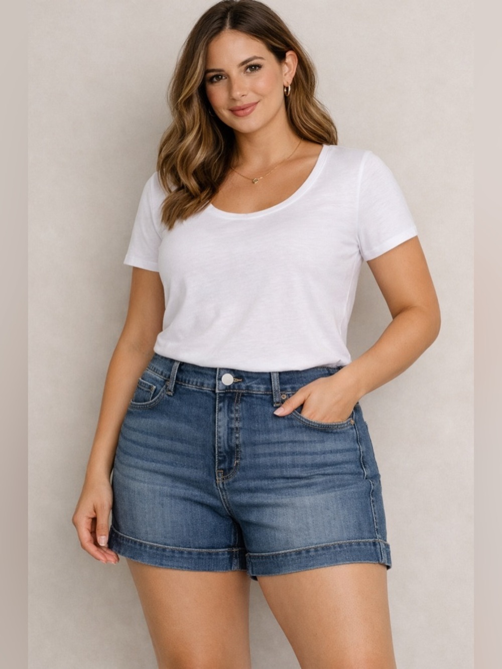 Rebecca Minkoff High-Rise Denim Shorts Blue Medium Wash Size 16
